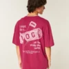 T-shirt larga em algodão com estampado Shady Pine Motel