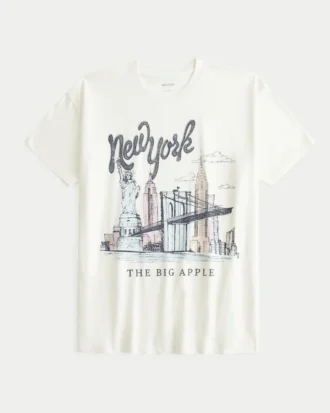 T-shirt oversized com gráfico de Nova Iorque