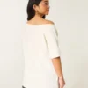 T-shirt oversized com ombros descobertos e estampado Stranger Things