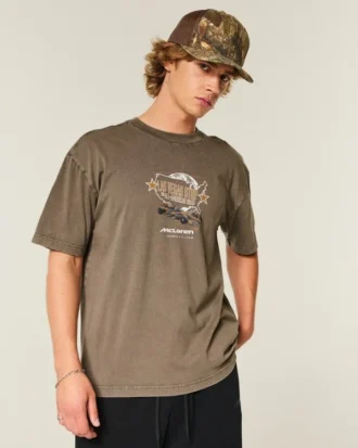 T-shirt quadrada de algodão com estampado McLaren