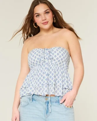 Top babydoll com alças e camadas