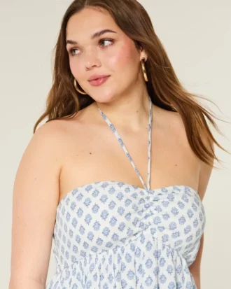 Top babydoll com alças e camadas