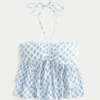 Top babydoll com alças e camadas Top babydoll com alças e camadas