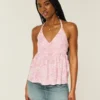 Top babydoll com alças tecidas