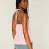 Top babydoll com alças tecidas