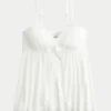 Top babydoll com brilho enrugado Top babydoll com brilho enrugado