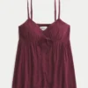 Top babydoll com brilho enrugado Top babydoll com brilho enrugado