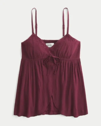 Top babydoll com brilho enrugado