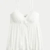 Top babydoll com brilho enrugado Top babydoll com brilho enrugado
