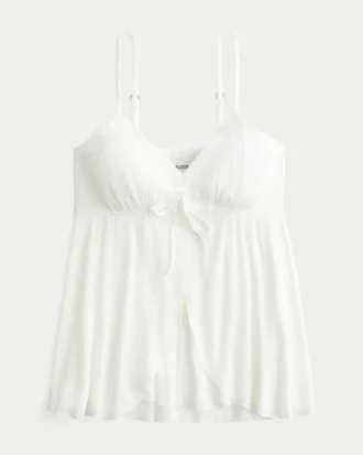 Top babydoll com brilho enrugado