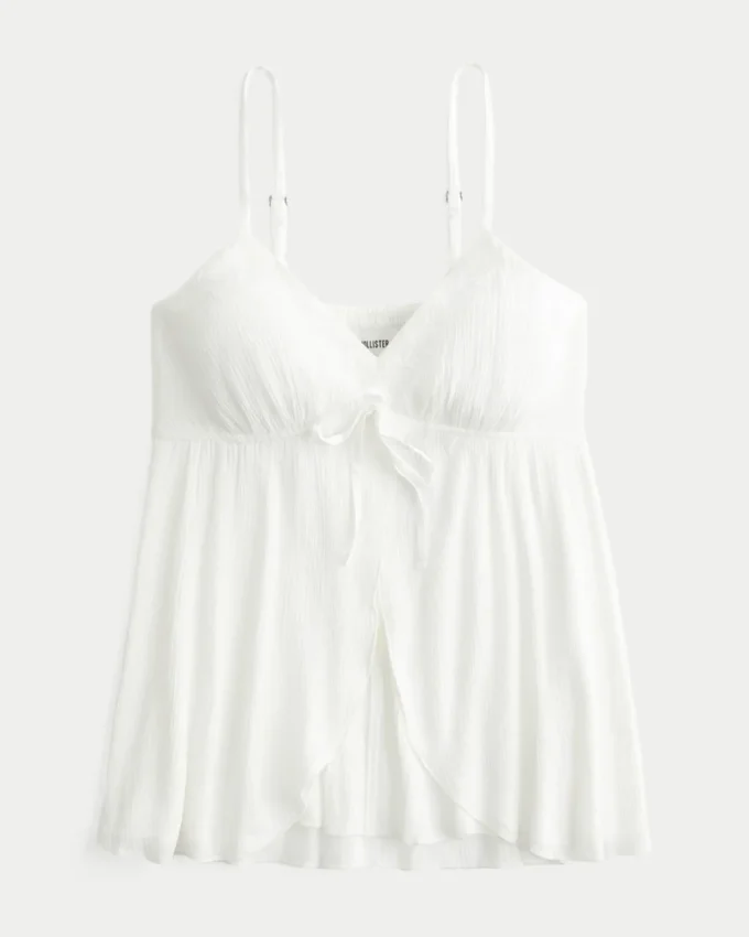Top babydoll com brilho enrugado Top babydoll com brilho enrugado