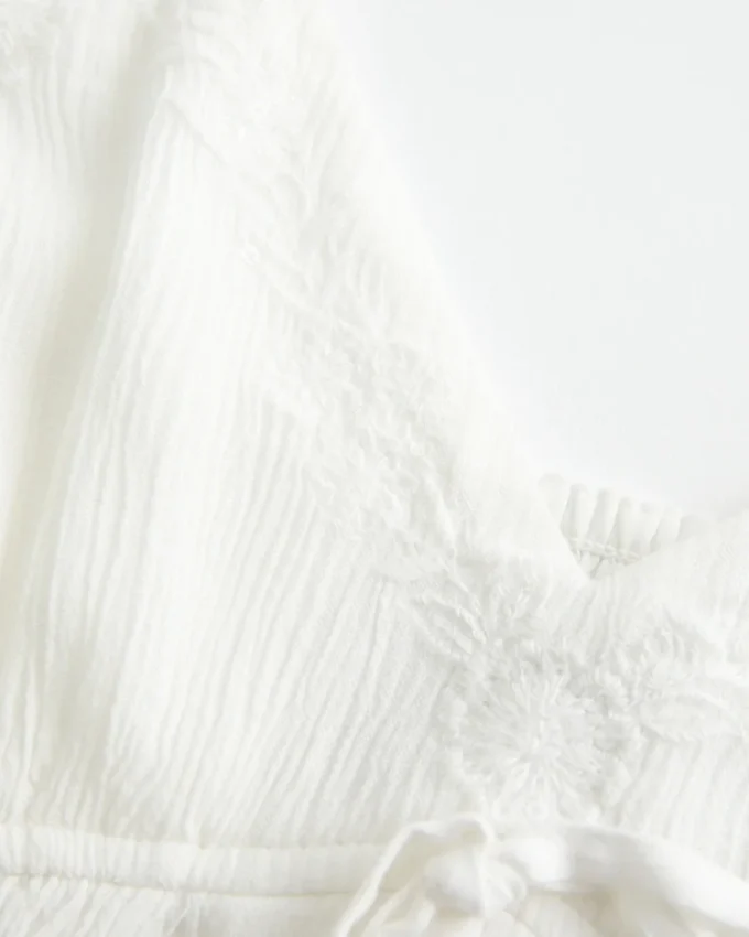 Top babydoll com brilho enrugado Top babydoll com brilho enrugado