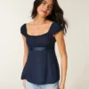 Top babydoll com laço em cetim fácil