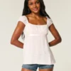 Top babydoll com laço em cetim fácil Top babydoll com laço em cetim fácil