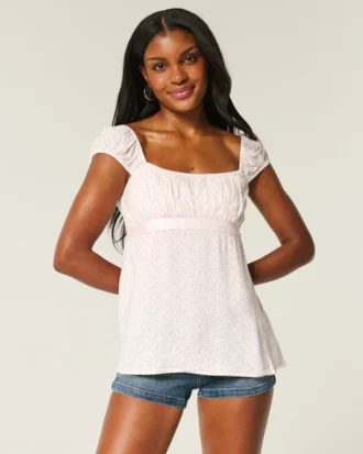 Top babydoll com laço em cetim fácil