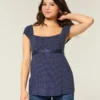 Top babydoll com laço em cetim fácil Top babydoll com laço em cetim fácil