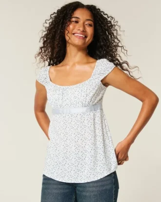 Top babydoll com laço em cetim fácil