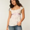 Top babydoll com laço em cetim fácil Top babydoll com laço em cetim fácil