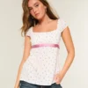 Top babydoll com laço em cetim fácil
