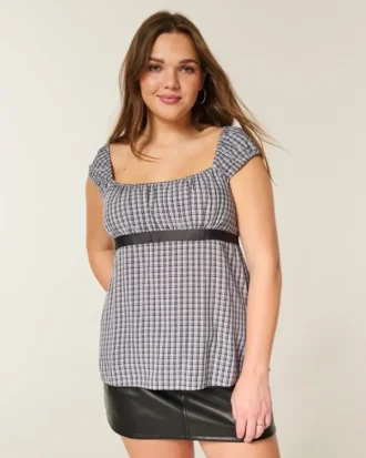 Top babydoll com laço em cetim fácil