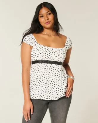 Top babydoll com laço em cetim fácil