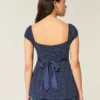 Top babydoll com laço em cetim fácil Top babydoll com laço em cetim fácil