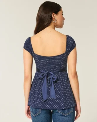 Top babydoll com laço em cetim fácil