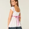 Top babydoll com laço em cetim fácil