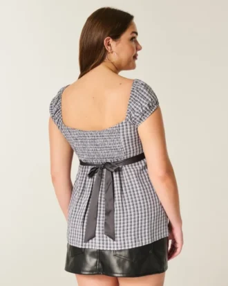 Top babydoll com laço em cetim fácil
