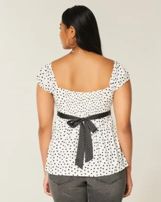 Top babydoll com laço em cetim fácil