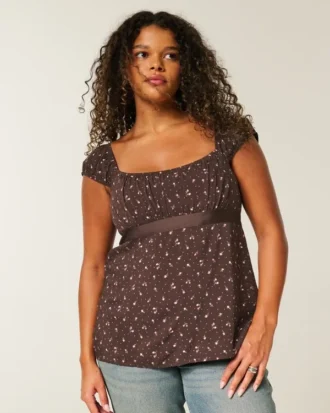 Top babydoll com laço em cetim fácil