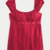 Top babydoll com laço em cetim fácil Top babydoll com laço em cetim fácil