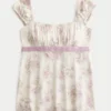Top babydoll com laço em cetim fácil Top babydoll com laço em cetim fácil