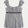 Top babydoll com laço em cetim fácil Top babydoll com laço em cetim fácil
