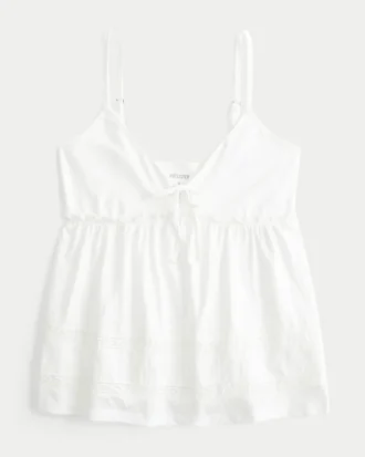 Top babydoll com laço à frente