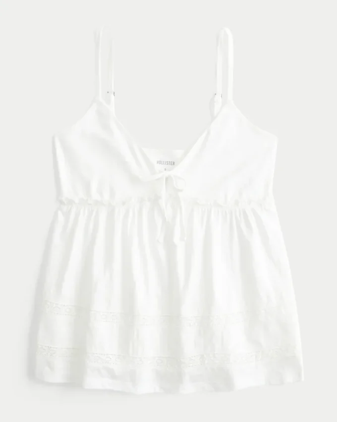 Top babydoll com laço à frente