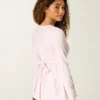 Top babydoll com mangas compridas e estampado