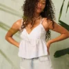 Top babydoll com padrão paisley simples Top babydoll com padrão paisley simples