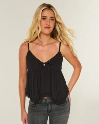 Top babydoll com tachas