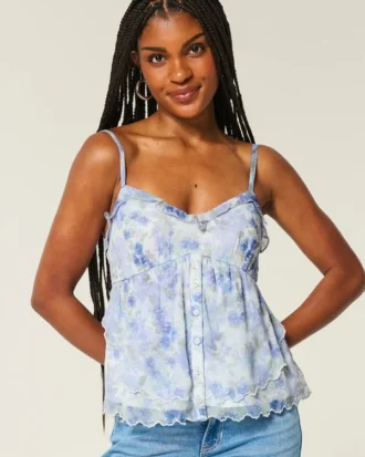 Top babydoll em chiffon fácil