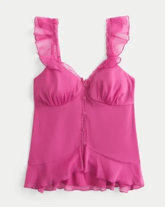 Top babydoll em chiffon fácil