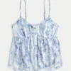 Top babydoll em chiffon fácil Top babydoll em chiffon fácil