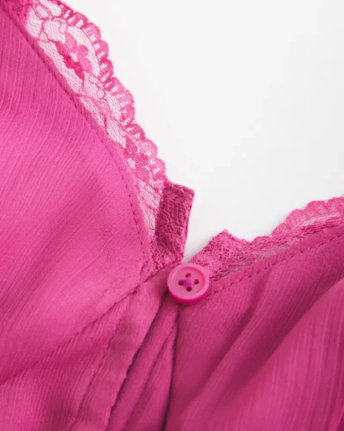 Top babydoll em chiffon fácil Top babydoll em chiffon fácil