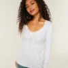 Top babydoll Henley com laço fácil