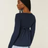 Top babydoll Henley com laço fácil