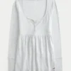 Top babydoll Henley com laço fácil