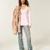 Top babydoll Henley de manga comprida