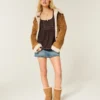 Top babydoll Henley de manga comprida