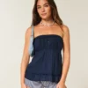 Top babydoll sem alças Top babydoll sem alças