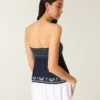 Top babydoll sem alças com bordado Top babydoll sem alças com bordado